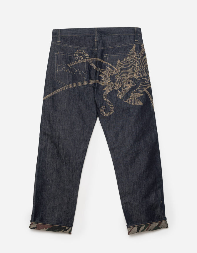 6060 Dragon Hemp Denim Jeans Indigo