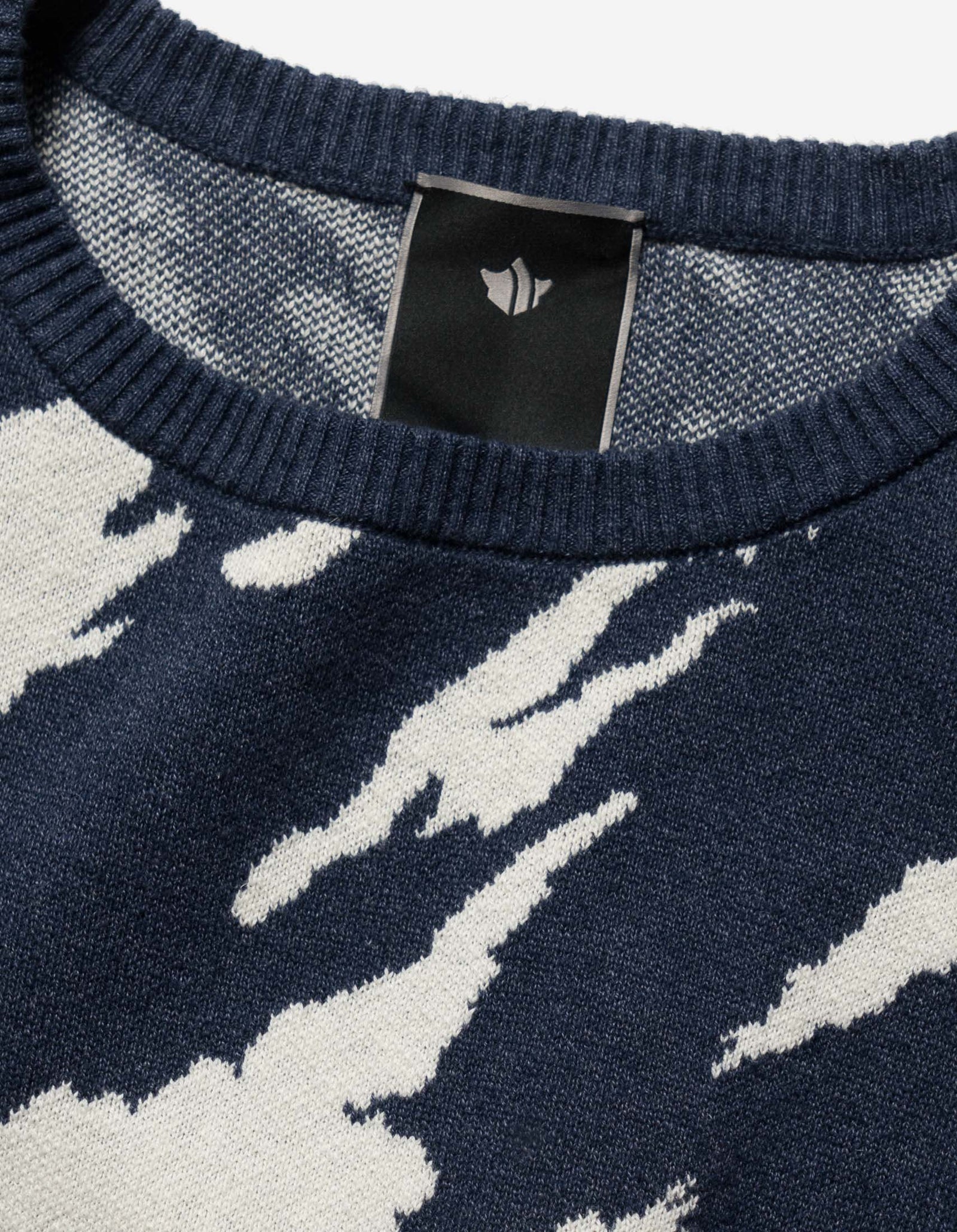 1485 Knitted Camo Crew Sweat Indigo