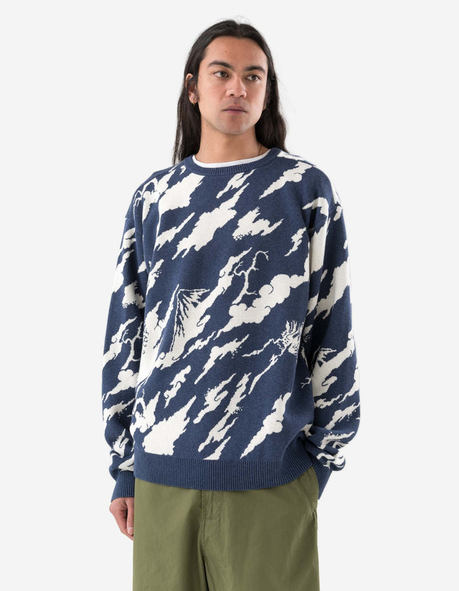 1485 Knitted Camo Crew Sweat Indigo