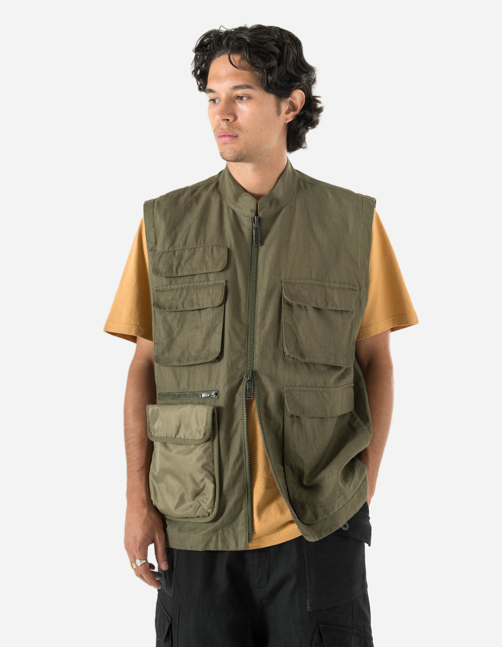 5201 Hemp Utility Vest Olive OG-107F