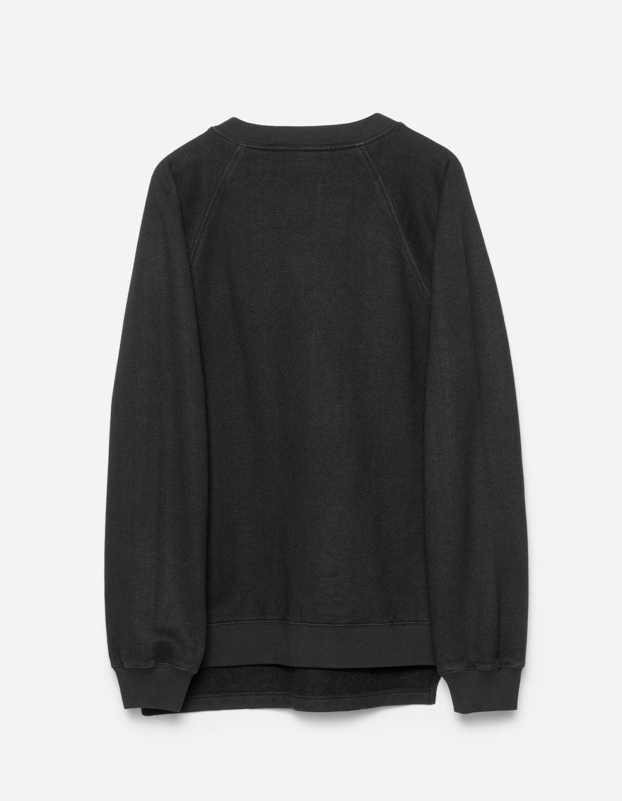 6002 Asym Monk Organic Crew Sweat Black