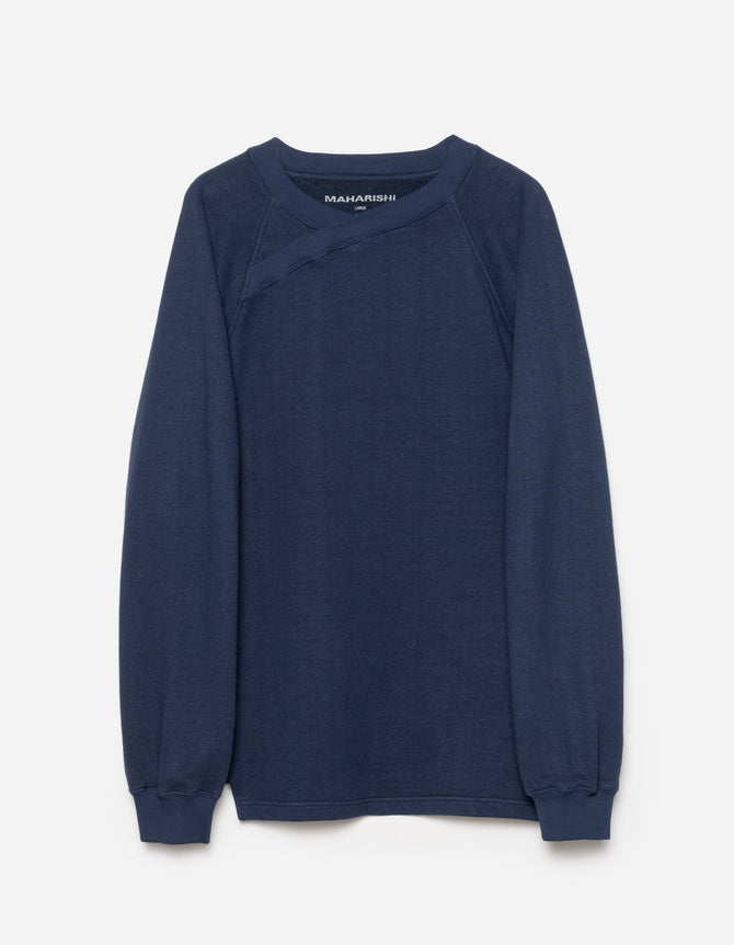 6002 Asym Monk Organic Crew Sweat Navy Blueprint