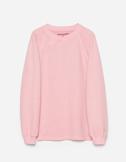 6002 Asym Monk Organic Crew Sweat Pink