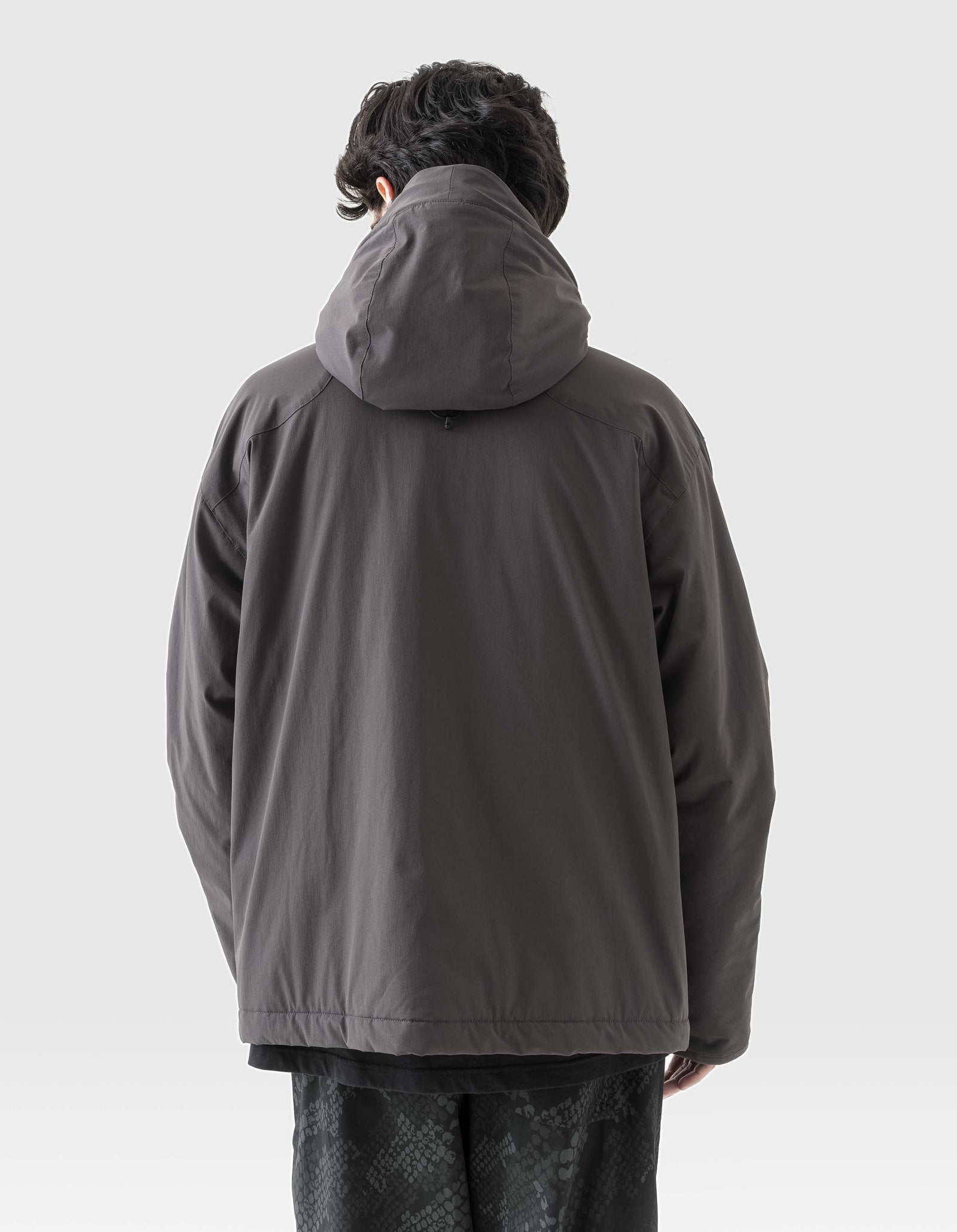 6023 Oversized Asym Padded Hoody Charcoal