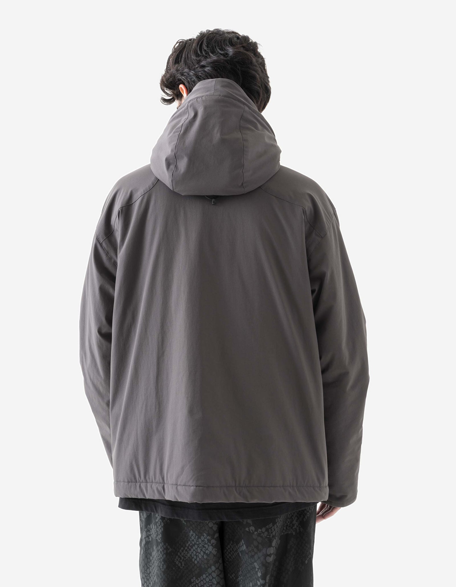 6023 Oversized Asym Padded Hoody Charcoal