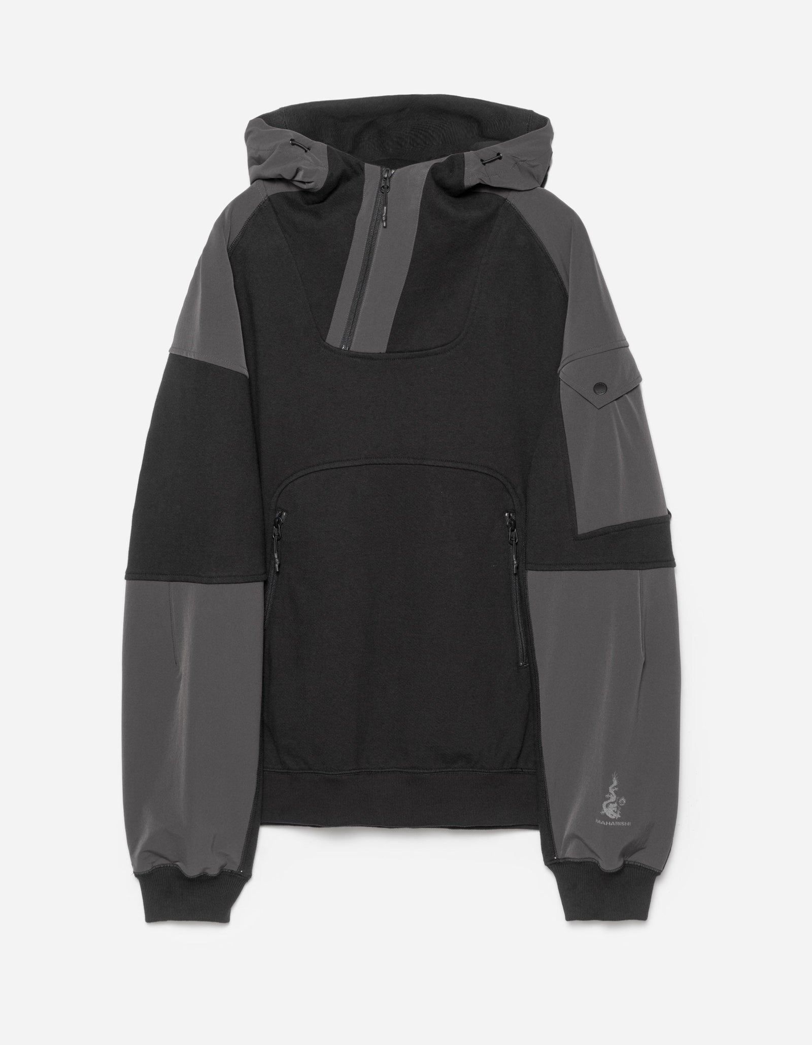 6044 Organic Articulated Hoody Black