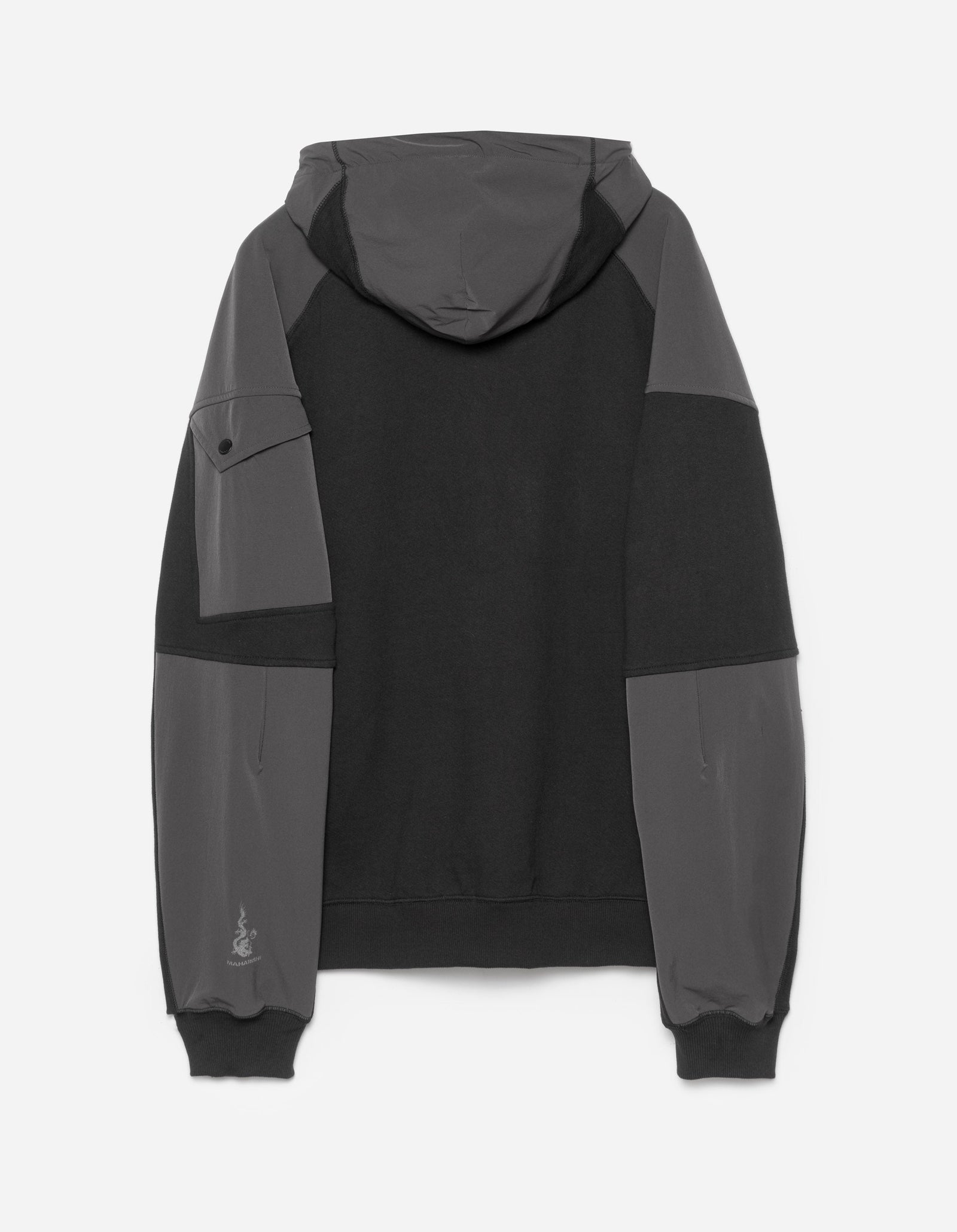 6044 Organic Articulated Hoody Black