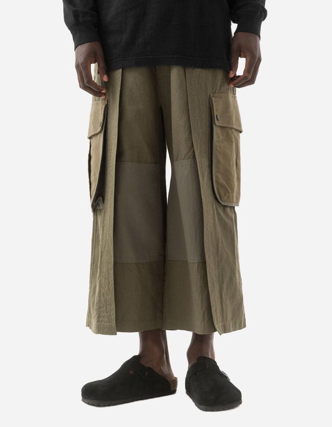 6052 M42 Hakama Cropped Track Pants Olive