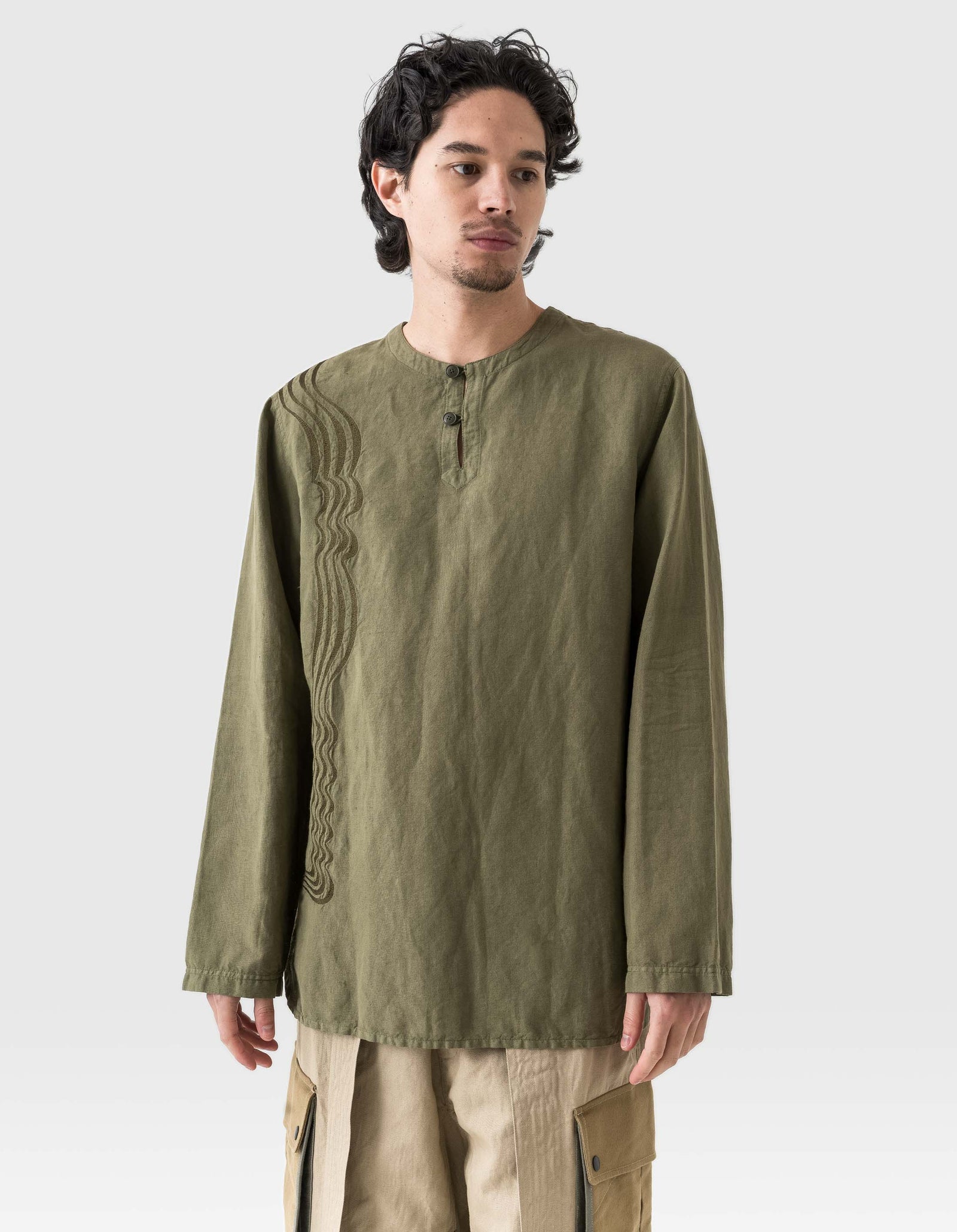 6053 Maharishi Kurta Shirt Olive OG-107F