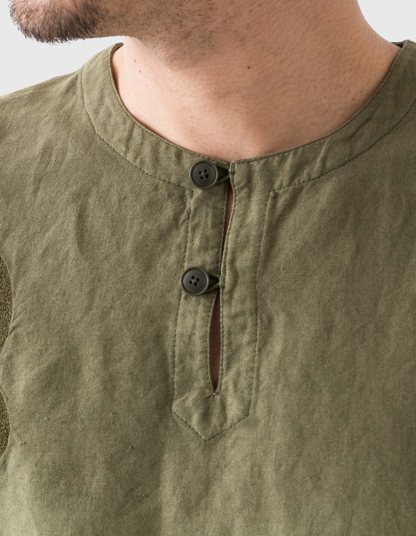 6053 Maharishi Kurta Shirt Olive OG-107F