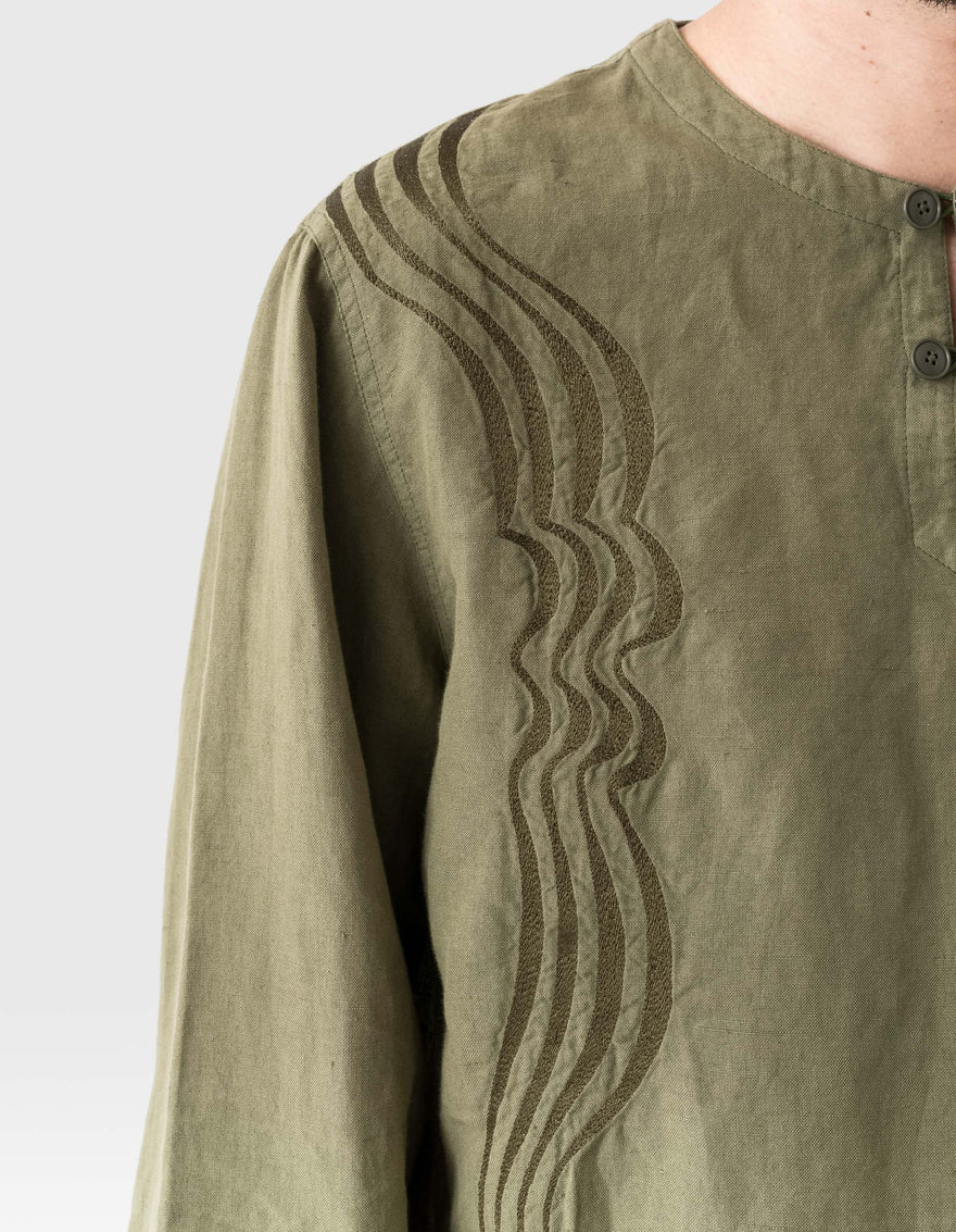 6053 Maharishi Kurta Shirt Olive OG-107F