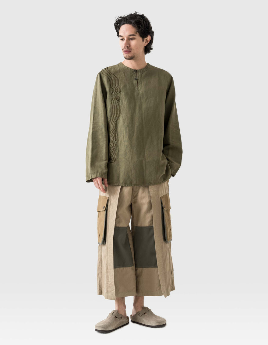 6053 Maharishi Kurta Shirt Olive OG-107F