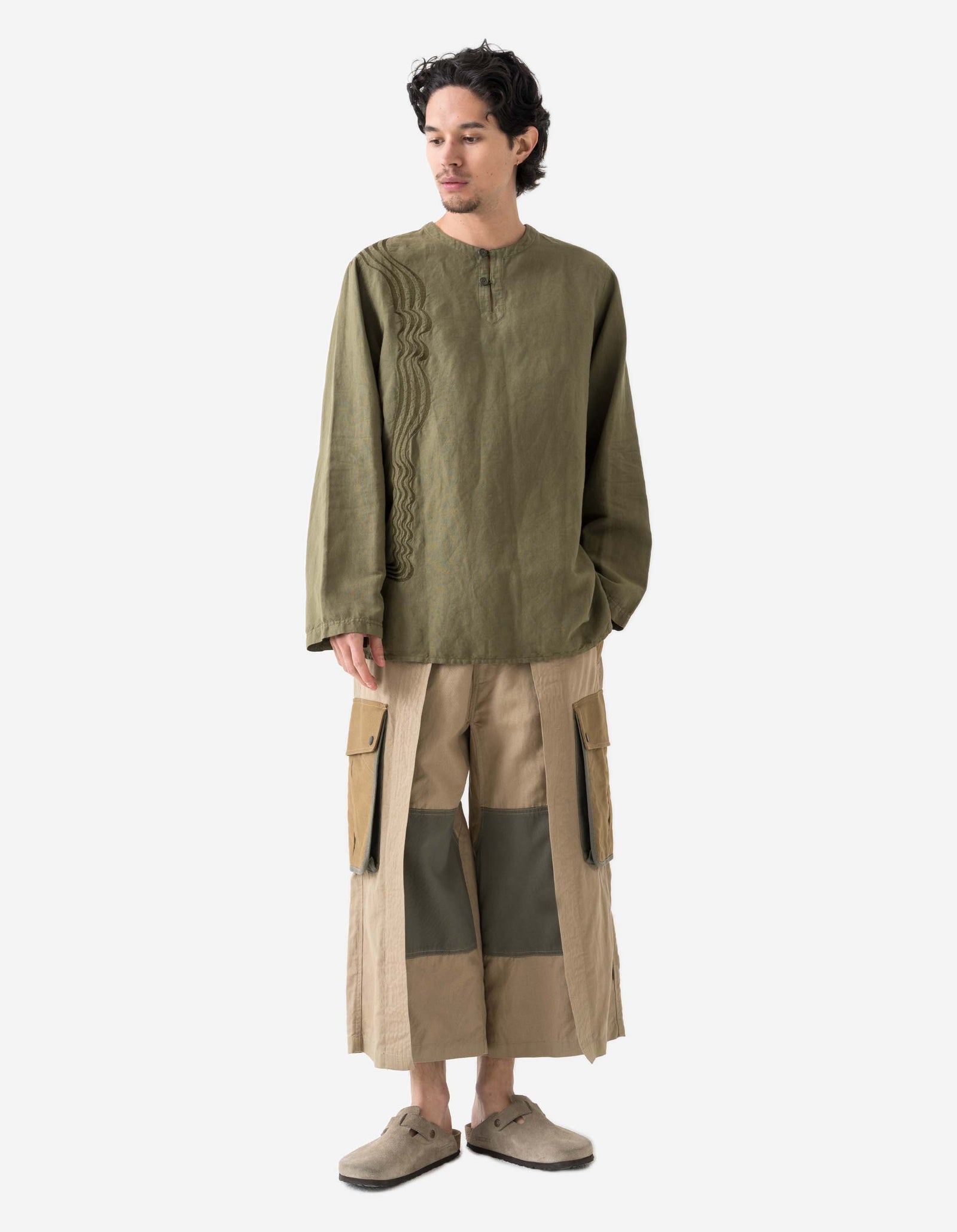 6053 Maharishi Kurta Shirt Olive OG-107F