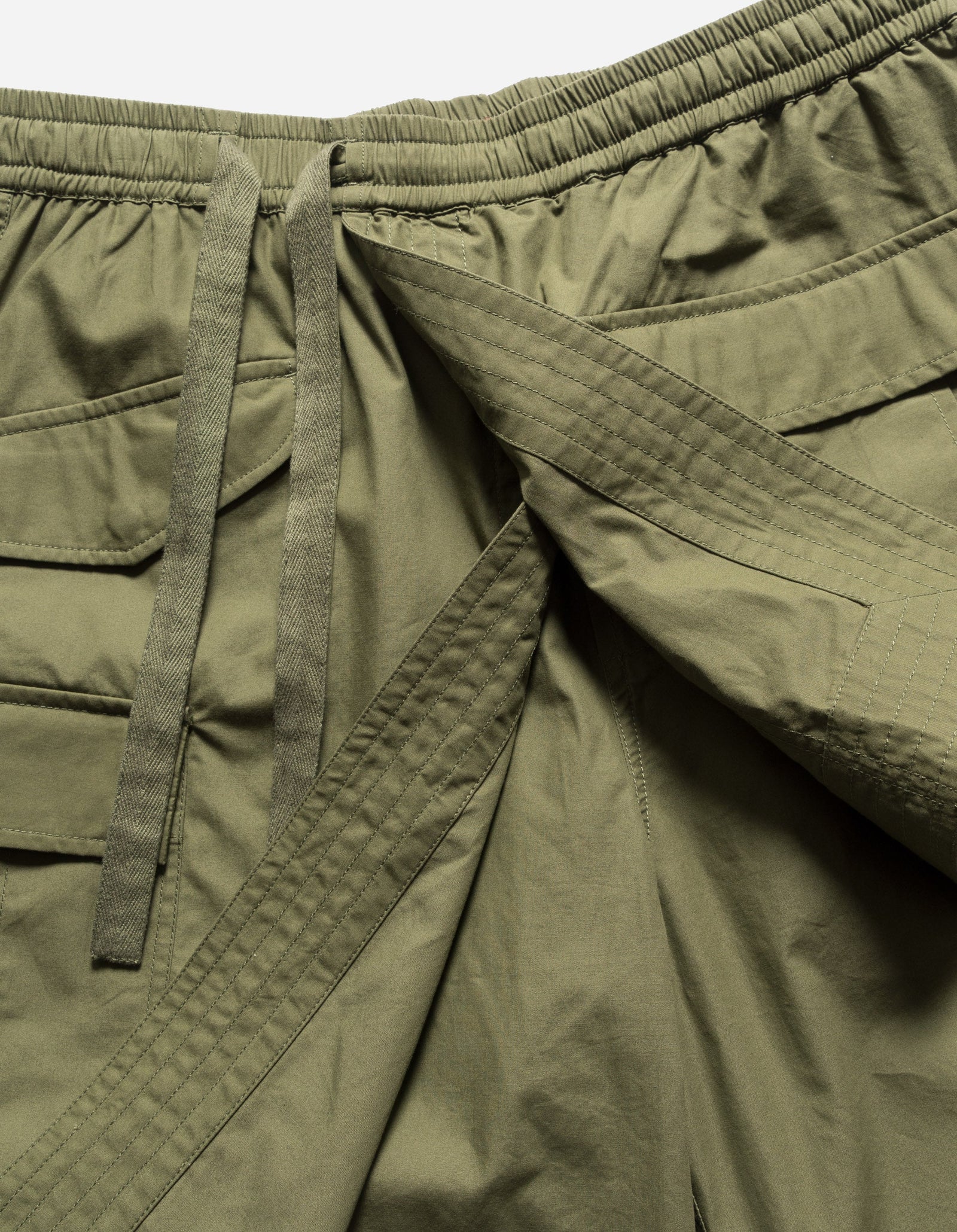 6056 Asym Hakama Shorts Olive OG-107F