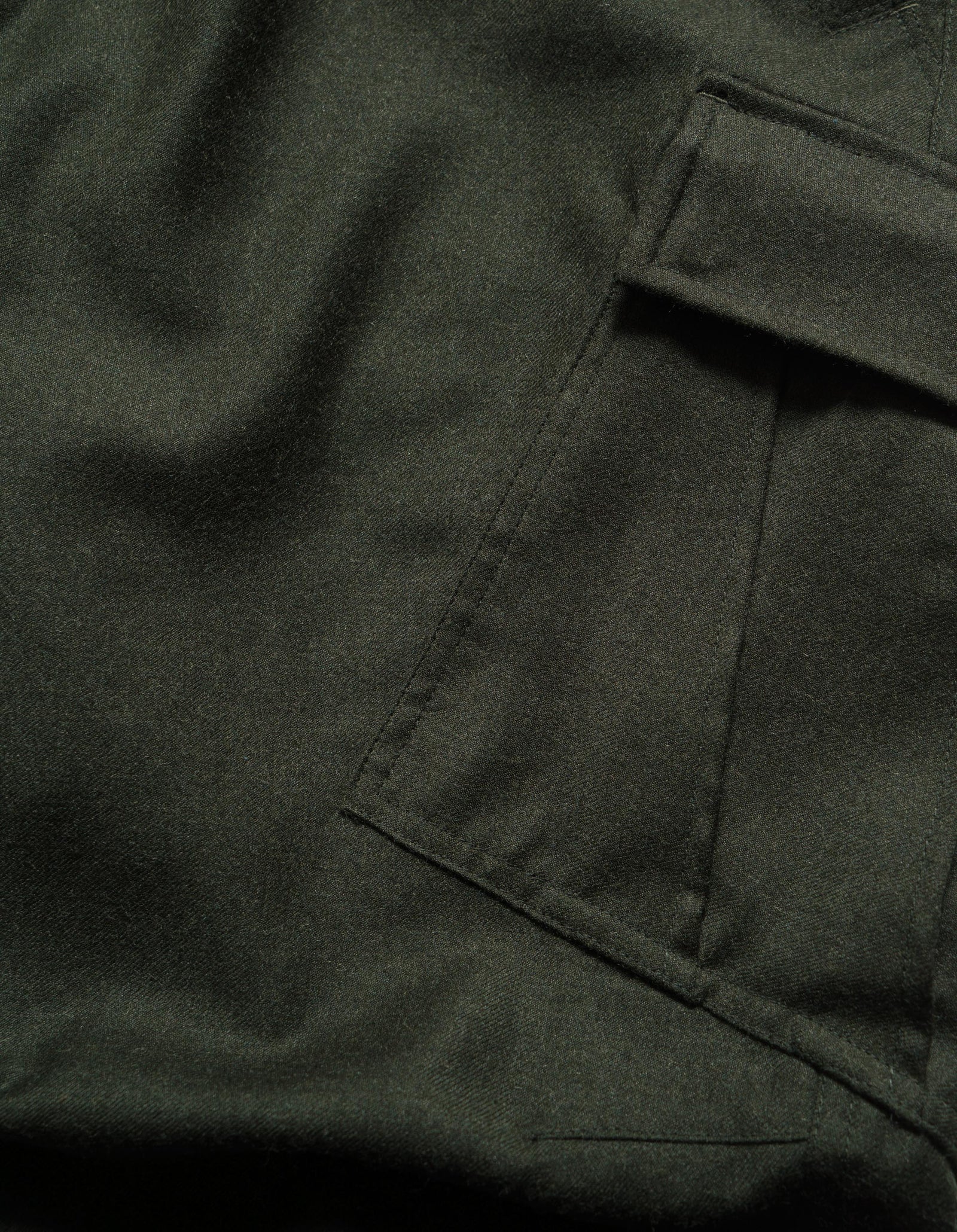 6068 Merino Wool Cargo Track Pants Dark Olive