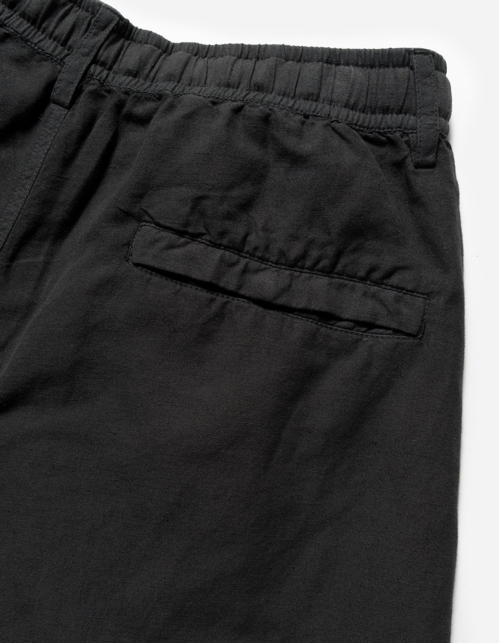 6081 Hemp Pleated Track Pants Black