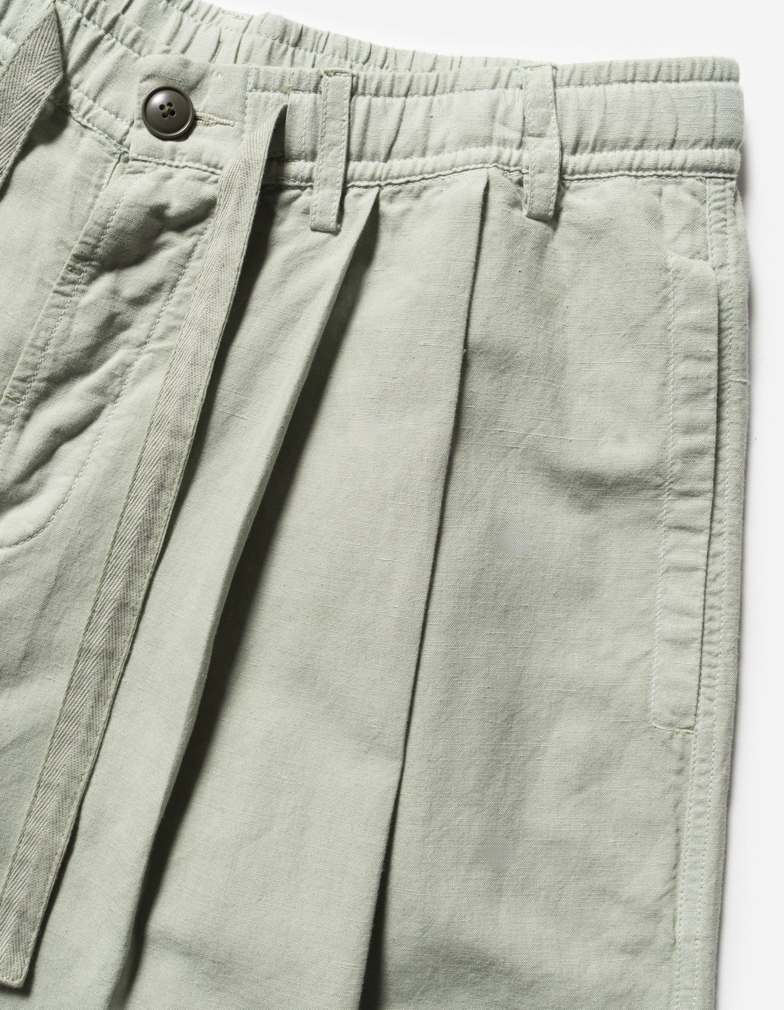 6081 Hemp Pleated Track Pants Sage