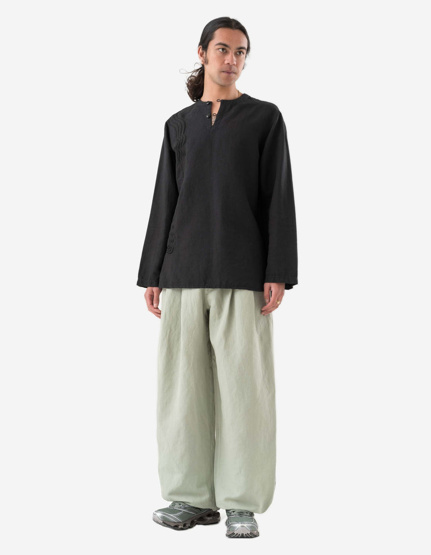 6081 Hemp Pleated Track Pants Sage