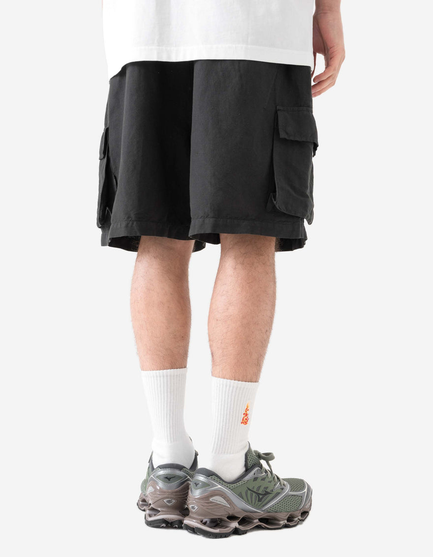 6082 Hemp Cargo Asym Track Shorts Black