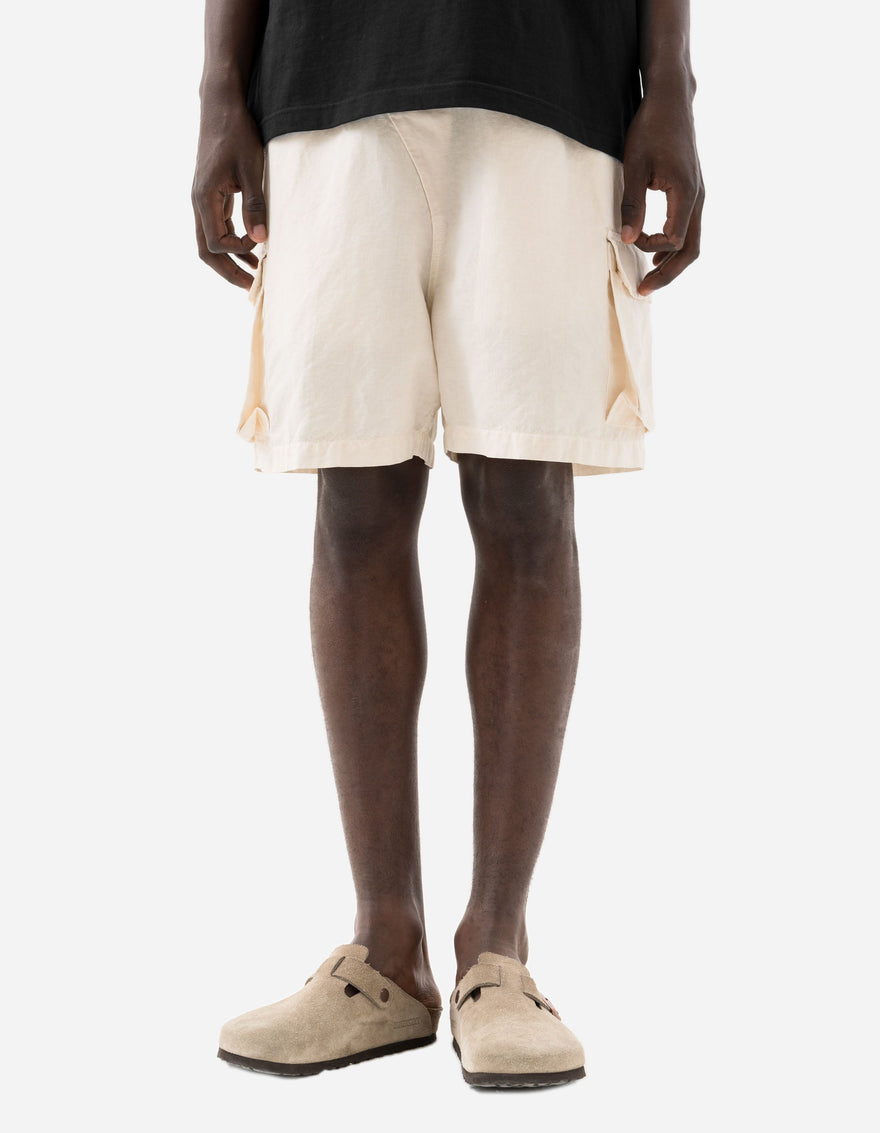 6082 Hemp Cargo Asym Track Shorts Ecru