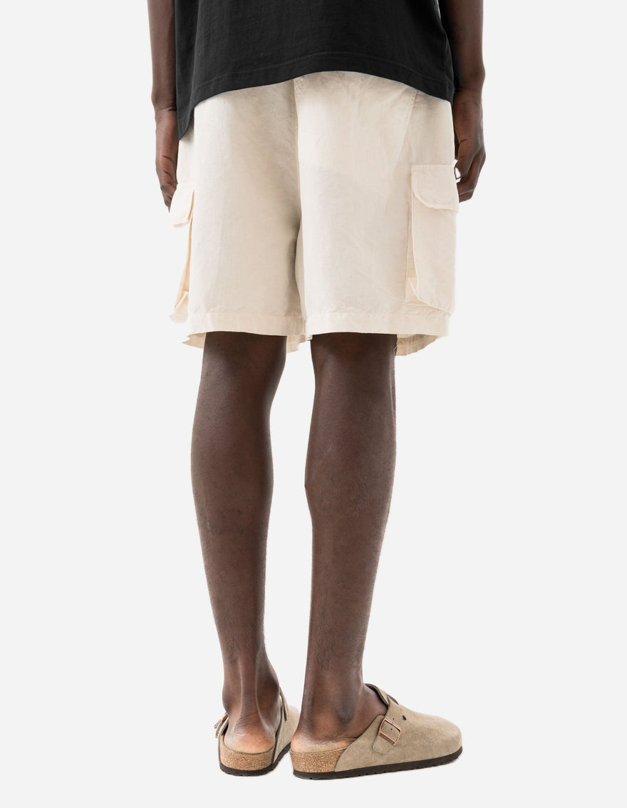 6082 Hemp Cargo Asym Track Shorts Ecru