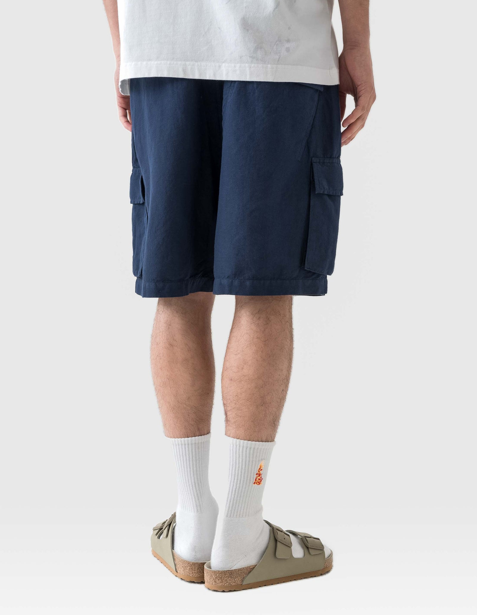 6082 Hemp Cargo Asym Track Shorts Navy Blueprint