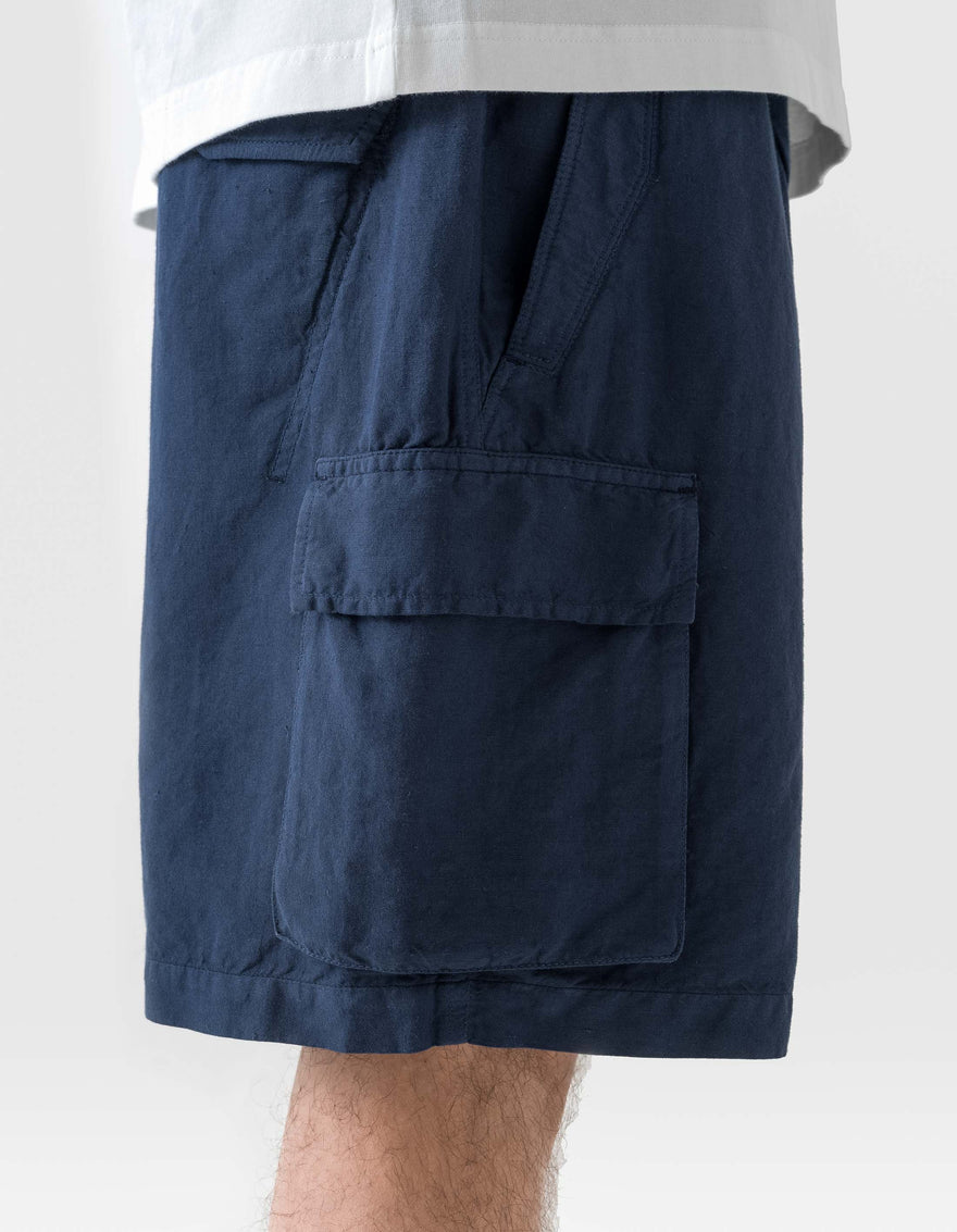 6082 Hemp Cargo Asym Track Shorts Navy Blueprint