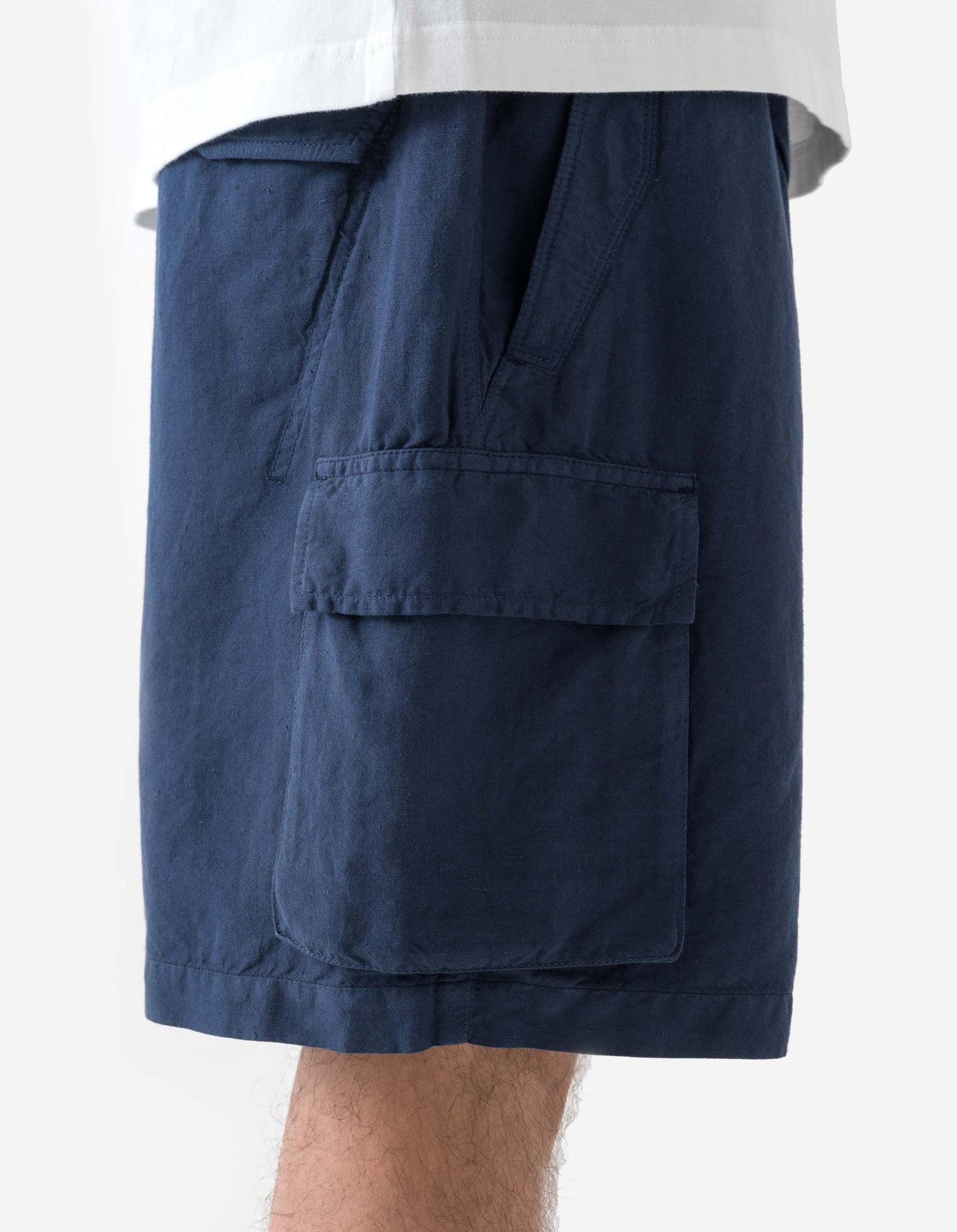 6082 Hemp Cargo Asym Track Shorts Navy Blueprint