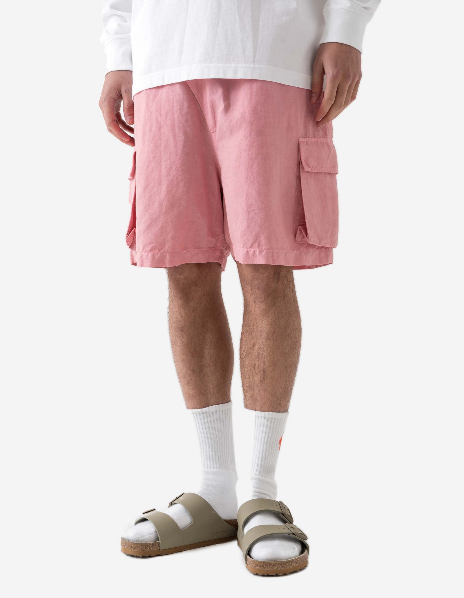 6082 Hemp Cargo Asym Track Shorts Pink