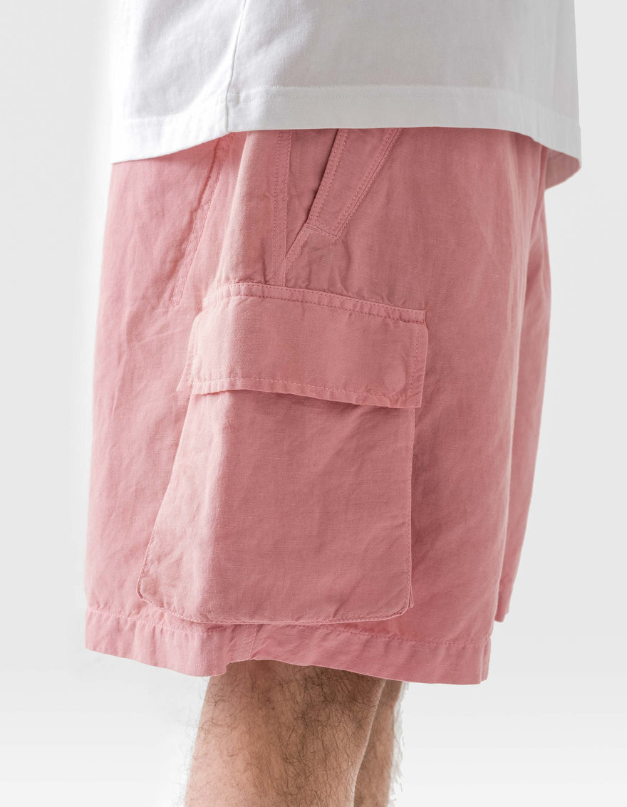 6082 Hemp Cargo Asym Track Shorts Pink