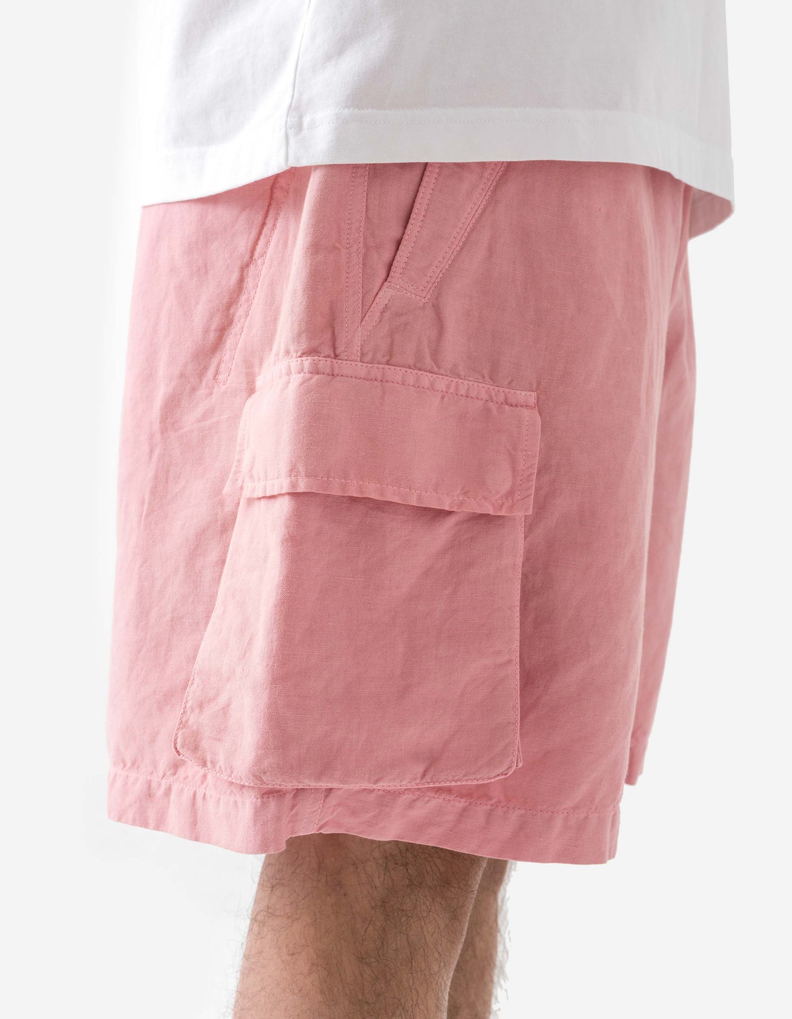 6082 Hemp Cargo Asym Track Shorts Pink