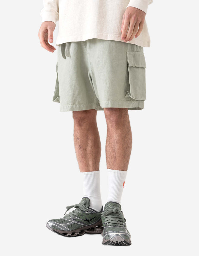 6082 Hemp Cargo Asym Track Shorts Sage