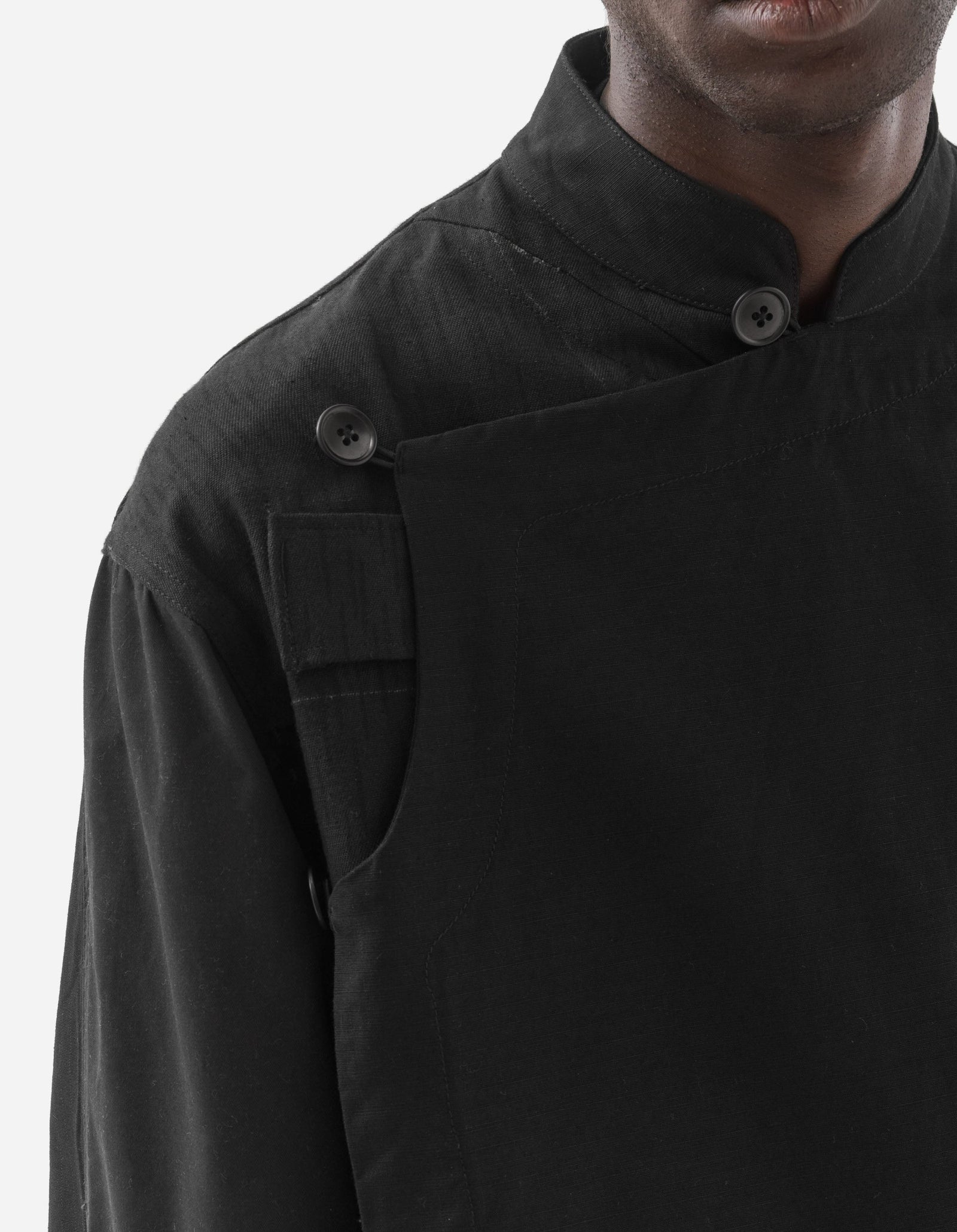 6084 Upcycled Monk Shirt Black