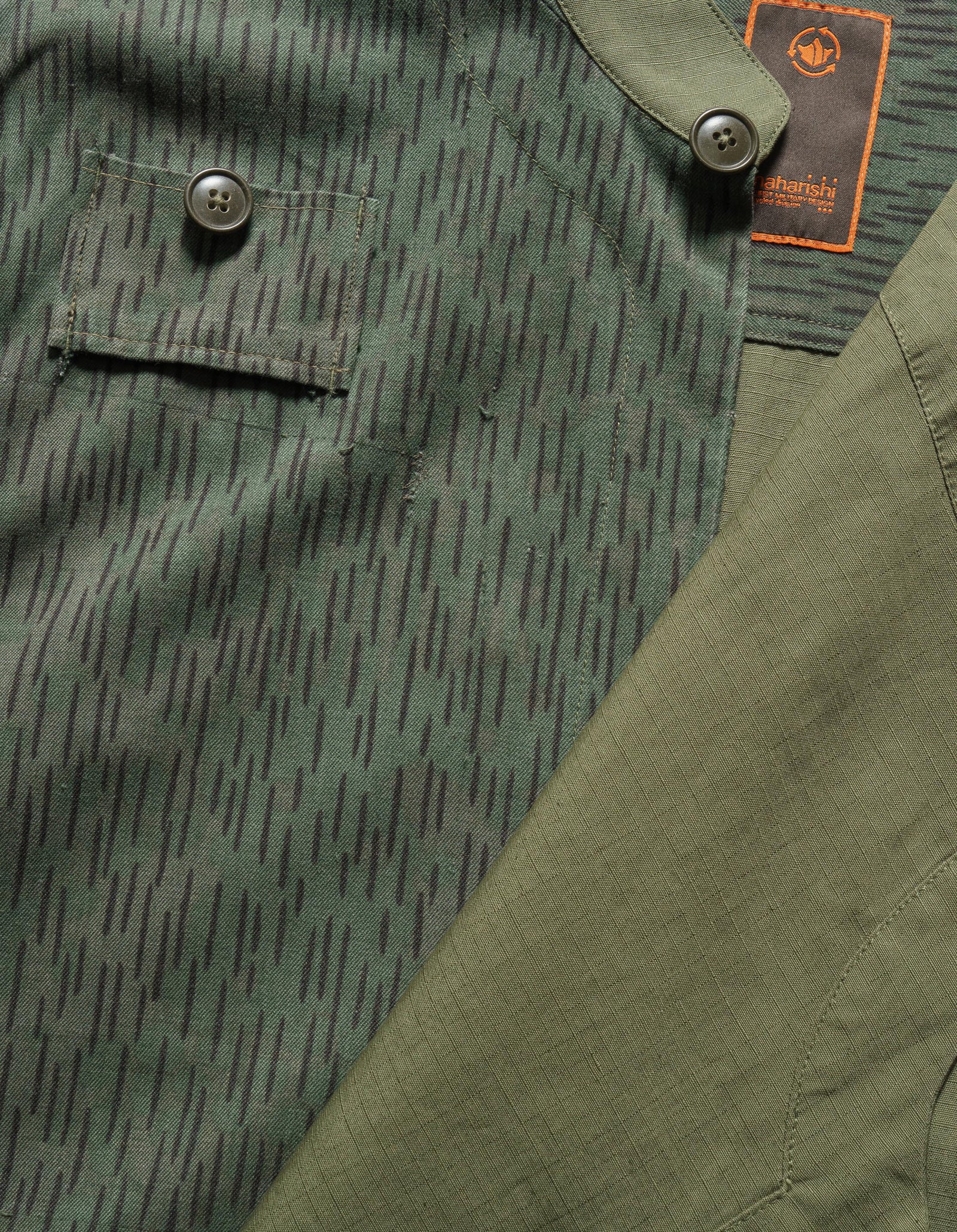 6084 Upcycled Monk Shirt Olive