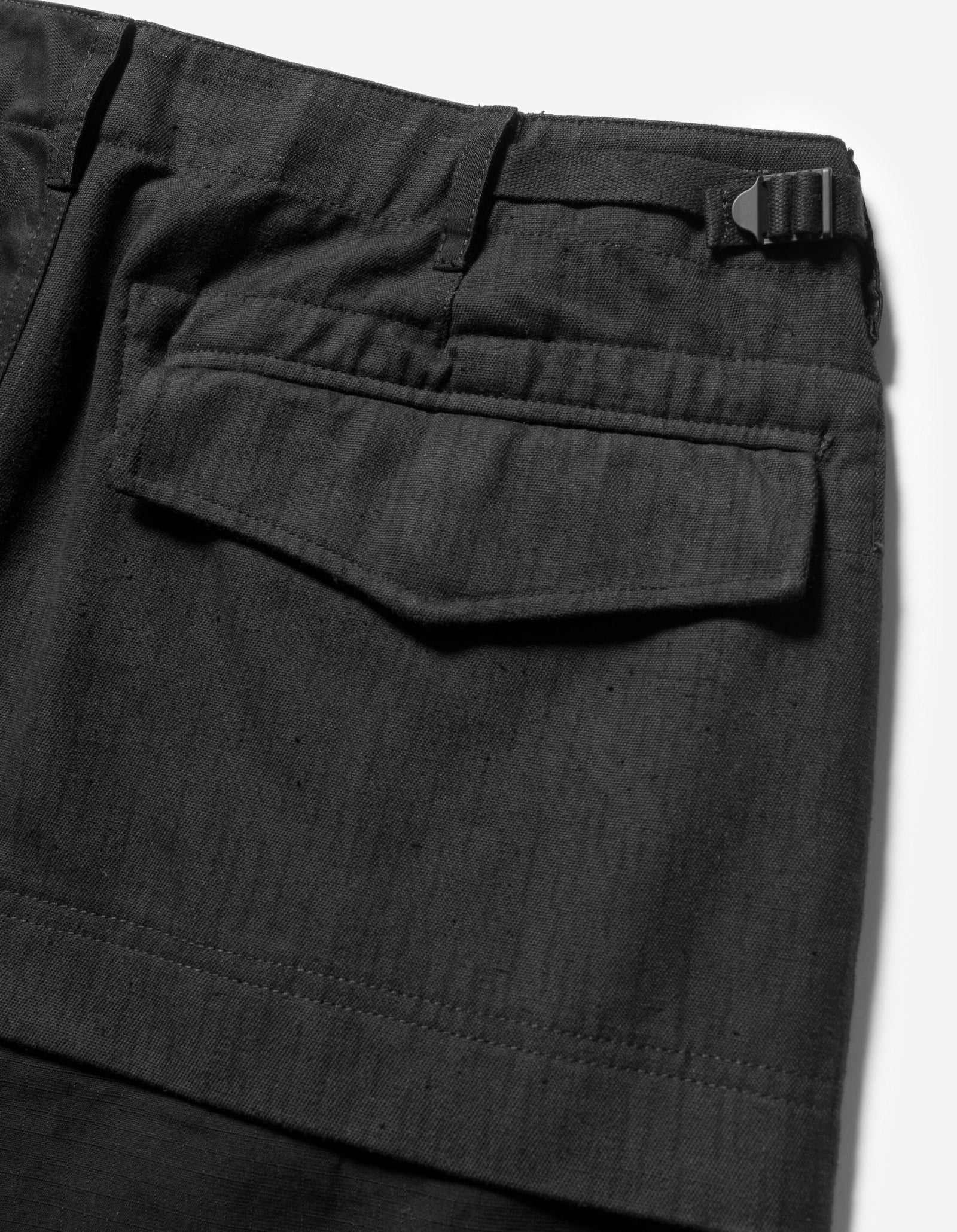 6086 Upcycled Fixed Deck Shorts Black