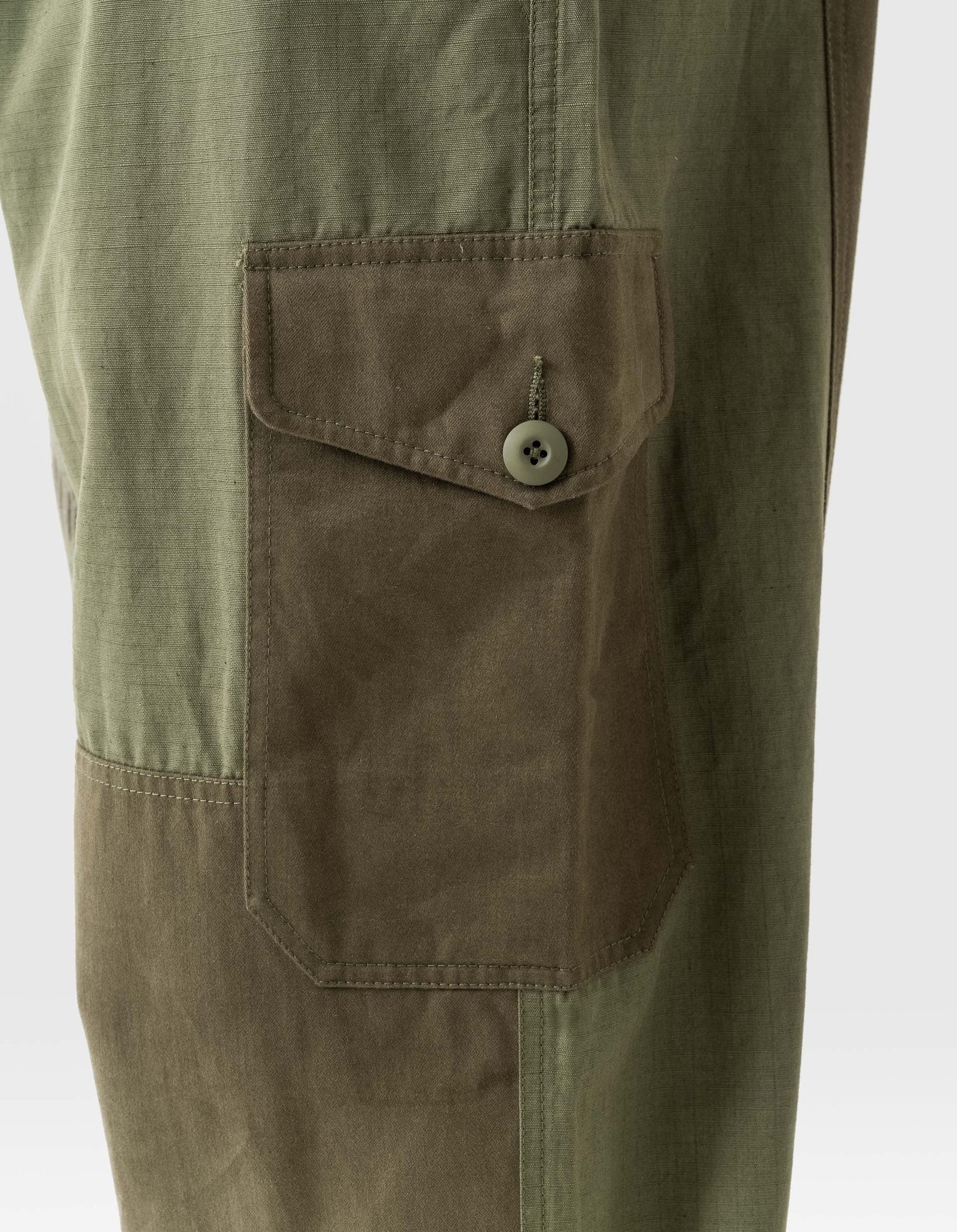 6087 Upcycled Loose Cargo Track Pants Olive