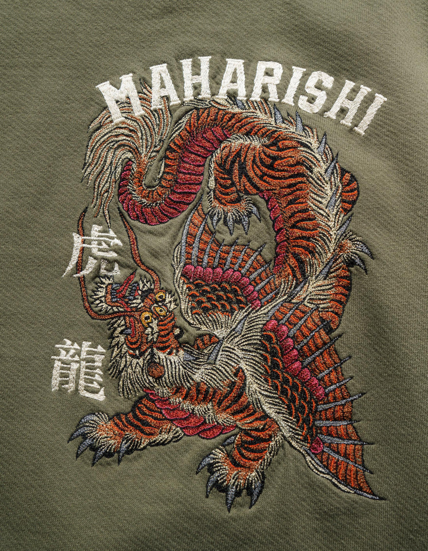 6097 Tiger Dragon Tour Crew Sweat Olive OG-107F