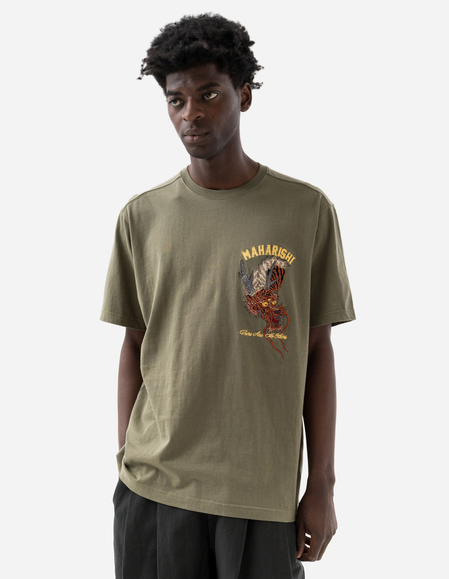 6100 Tour Tiger Dragon T-Shirt Olive OG-107F