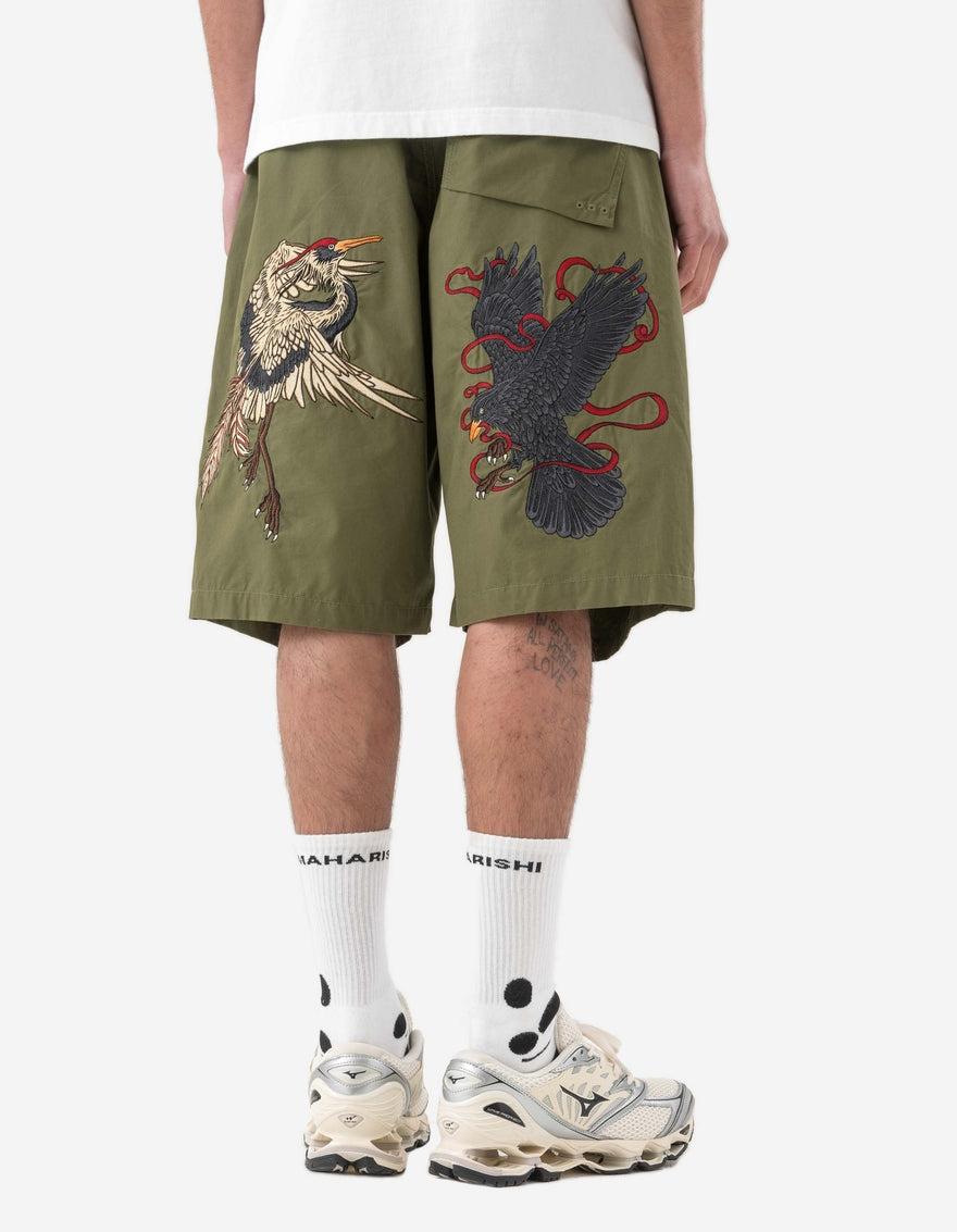 6103 Crow & Heron Loose Snoshorts Olive OG-107F