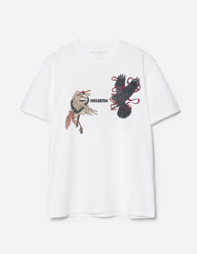 6104 Black Crow White Heron T-Shirt White