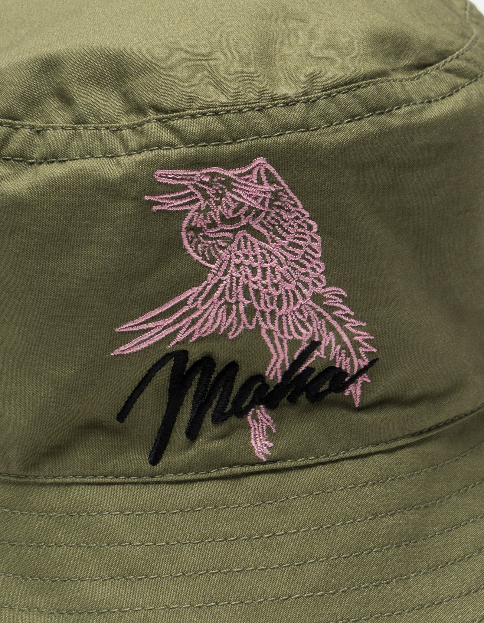 6119 Reversible Crow & Heron Bucket Hat Olive OG-107F/Pink