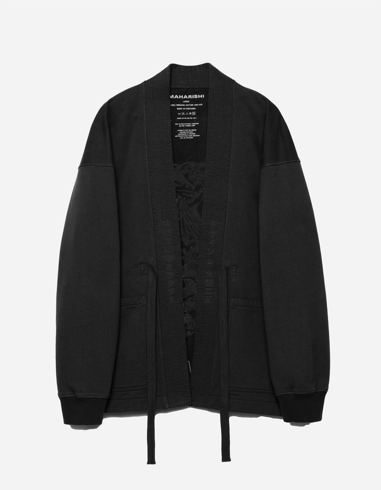 1495 Crow & Heron Sweat Kimono Black