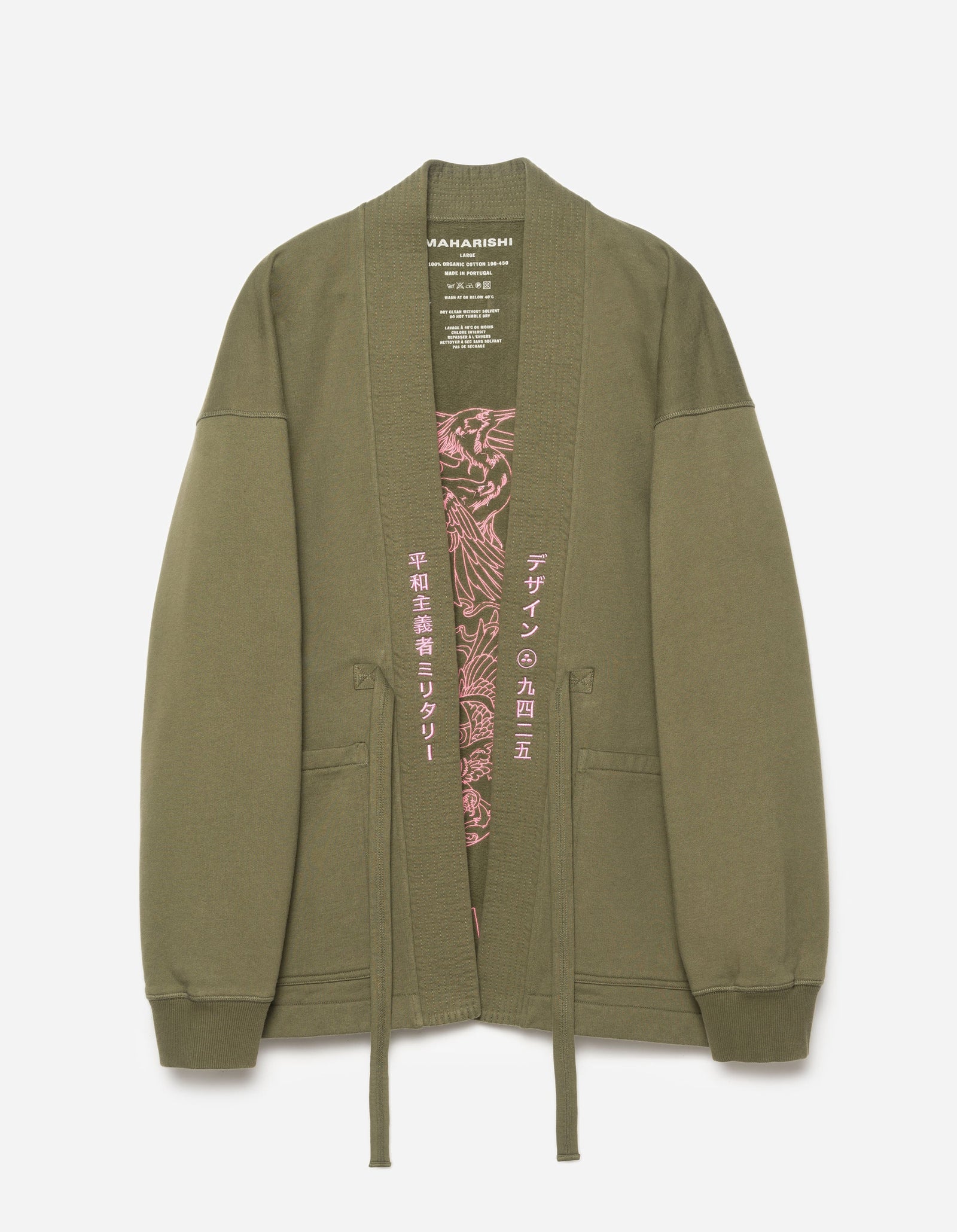 1495 Crow & Heron Sweat Kimono Olive OG-107F