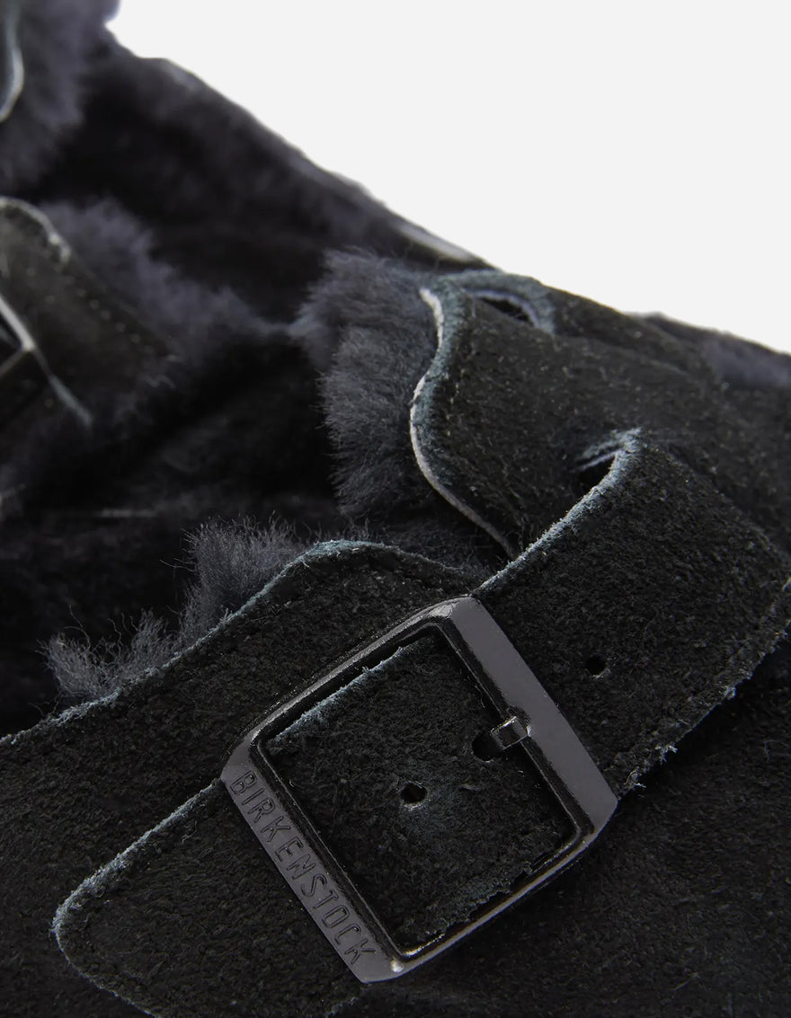 Birkenstock Boston Suede Fur Black