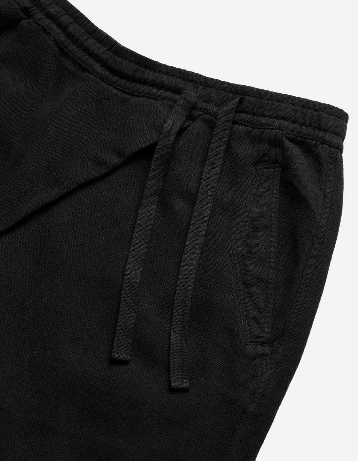 5007 Hemp Asym Loose Track Shorts Black