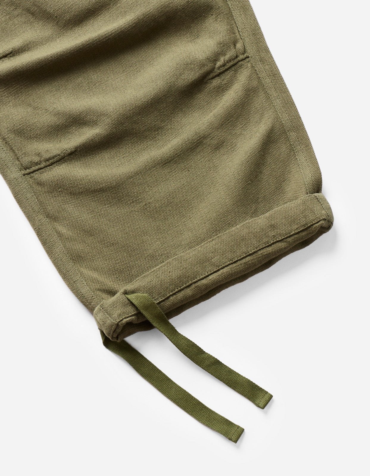 5008 Hemp Asym Cropped Track Pants Olive OG-107F